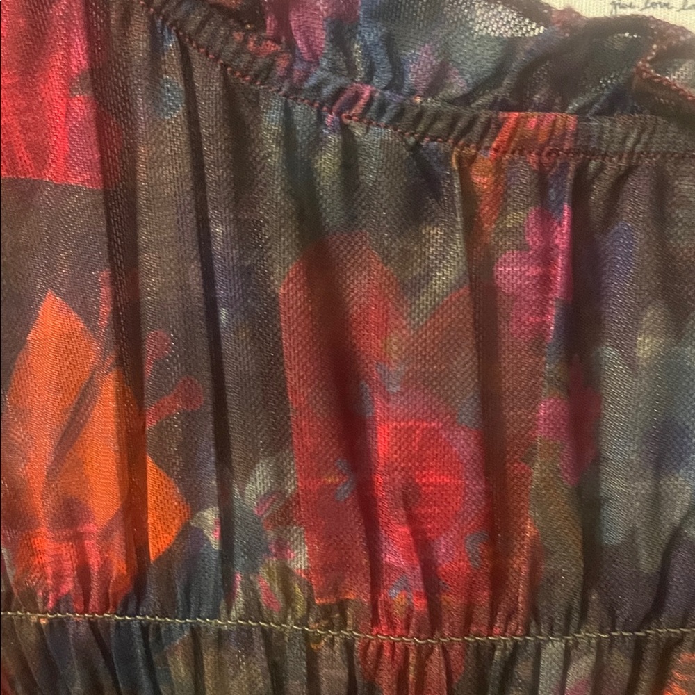Natural Life Juliana Mesh
Smocked Top Women's Size M
Dark Floral Garden Boho - Picture 6 of 9